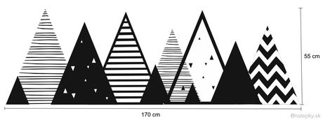 Škandinávske nálepky na stenu s motívom hory/kopce,