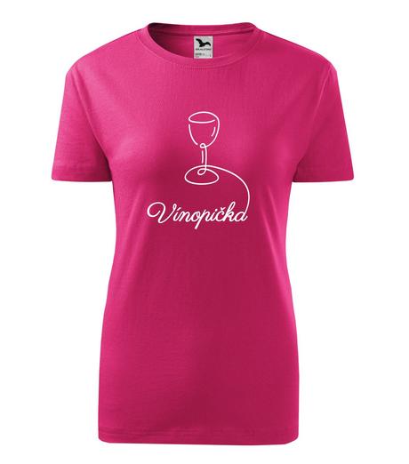 Dámske purpurové tričko - vínopička, l / m / s / xl / xxl