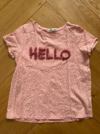 Tricko s napisom hello, h&m,134