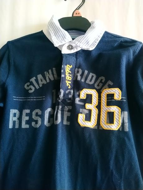 Tmavo modré tričko s golierom, h&m, 122-128 cm, h&m,128