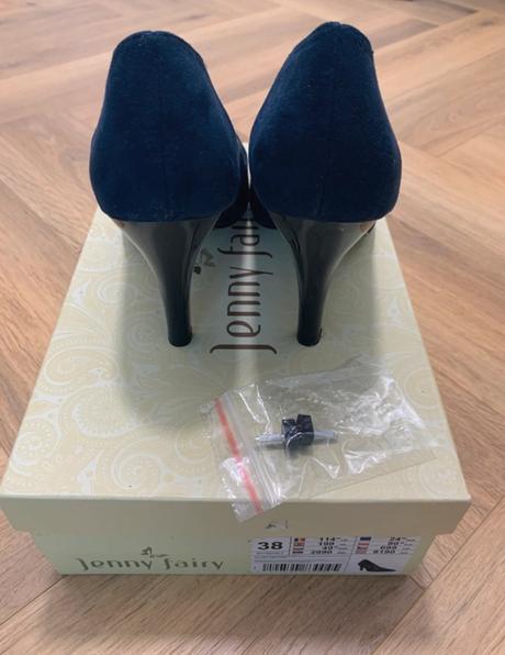 Dámske modré semišové lodičky jenny fairy, 38