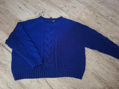 Krásny h&m sveter v kráľovskej modrej, h&m,l