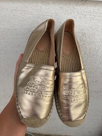 Coach luxusne znackove espadrilky zlate kozene 38, 38