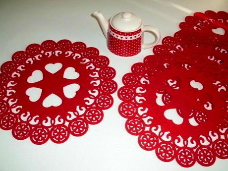 Červene ikea podlozky so srdieckami 5ks,