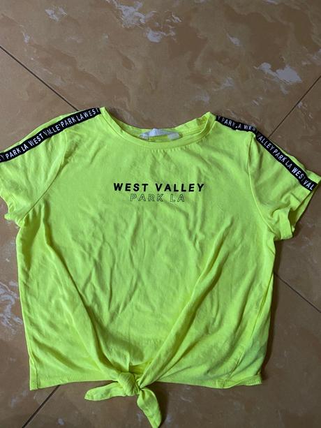 Neónové tricko, h&m,140