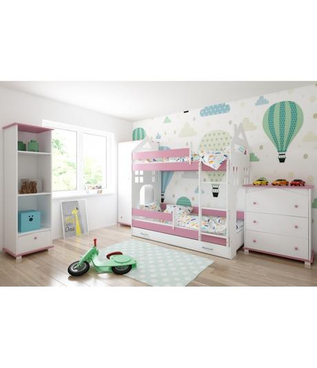 Poschodová posteľ+matrace, šírka (cm): 80,dĺžka (cm): 160