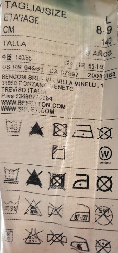 Detské legíny benetton d 48, š 27cm, benetton,140