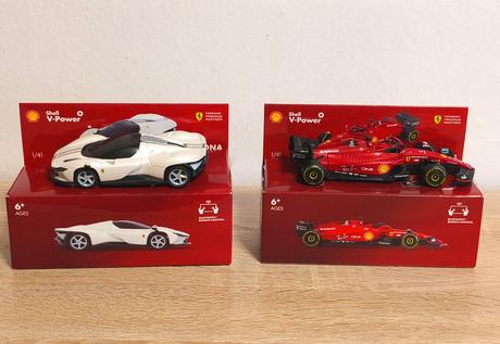 Predám dve autička ferrari shell,