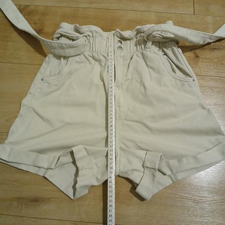 Bavlnené riflové šortky s vysokým pásom, h&m,s