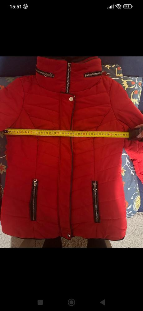 Červená zimná bunda, f&f,38