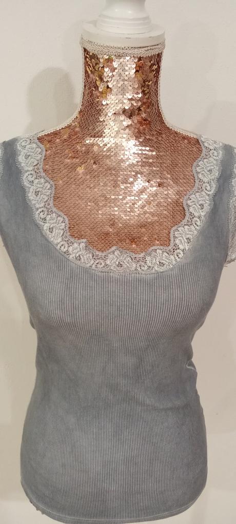 Tielko rebrovane s čipkou, m