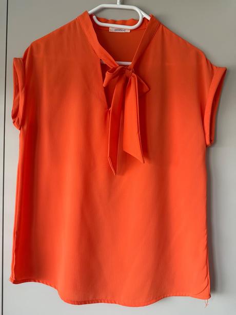 Oranžový top s mašlou promod, promod,s