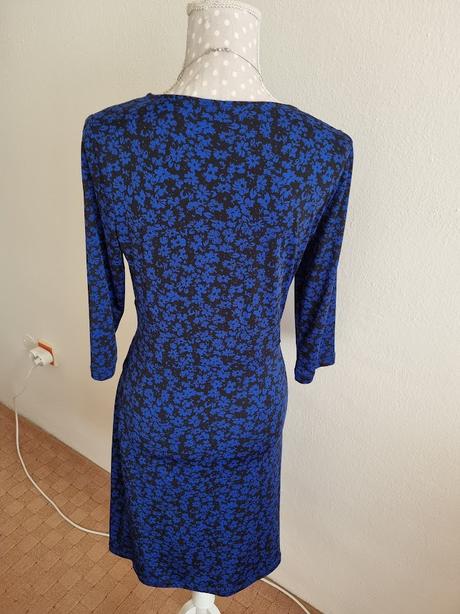 Modro čierne elast.šaty orsay 38, orsay,38