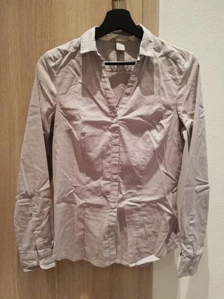 Šedá košela s bodkami h&m, h&m,s