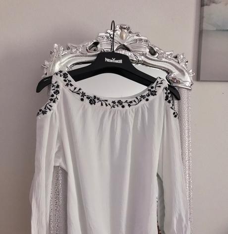 Romantická blúzka s výšivkou, h&m,s