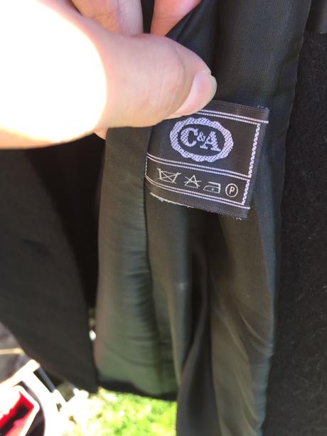 Čierny vlneny kabat, c&a