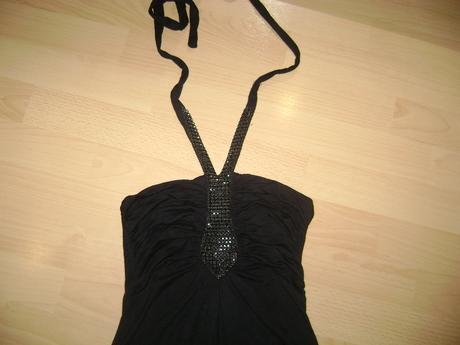 Top / minisaty so štrasom okolo krku, s