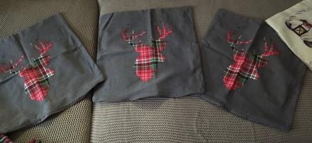 Obliečky vianočné na vankúšik 3 ks,