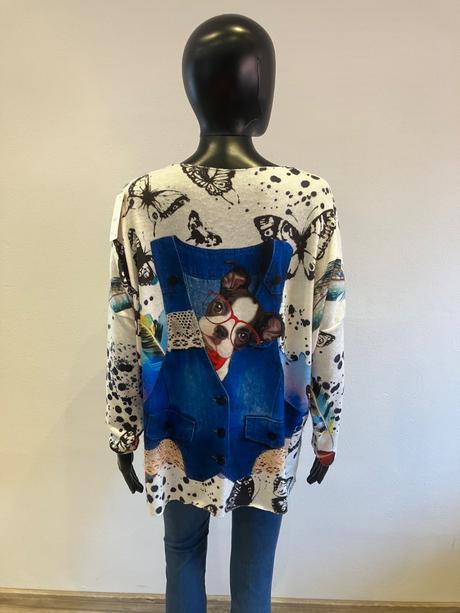 Dámske huňaté tričko vzorované (uni), l / m / s / xl