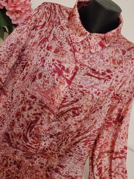 Zara saténová vzorovaná košeľa - elegantná ružová, zara,xl
