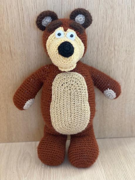 Medveď pletený - hračka na spanie,