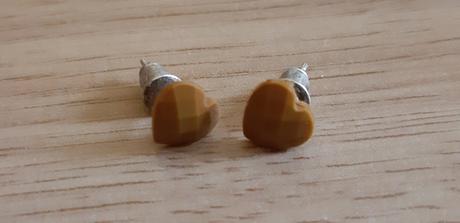 Náušnice hnedé srdcia, 