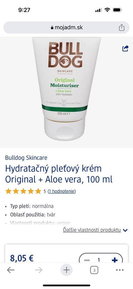 Hydratačný pleťový krém bulldog, 