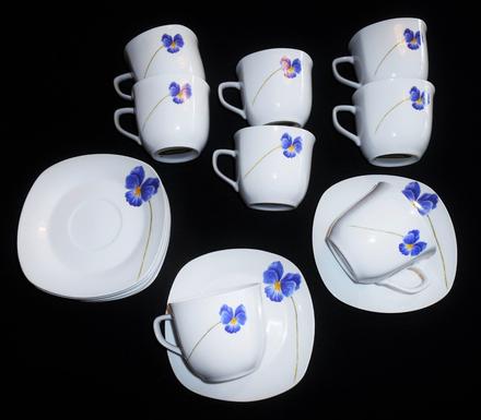 8x kávová/čajová šálka s podšálkou makro,