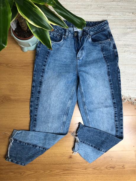 Modré džínsy boyfriend dvojfarebné, denim,38