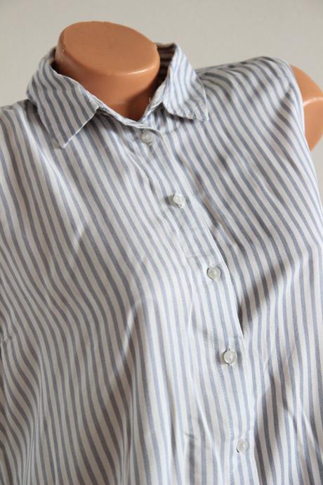 Bielo modra viskózová košeľa, l, l