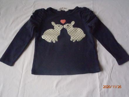 Modré tričky so zajačikmi, h&m,92