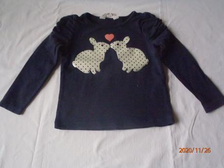 Modré tričky so zajačikmi, h&m,92