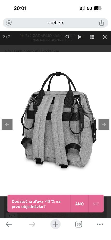 Vuch dámsky nárok rupsak pre maminky,