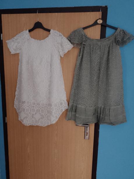 2x dámske čipkované šatočky v. s, s