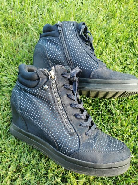 Semišové celé topanky na klinovom opätku, graceland,39