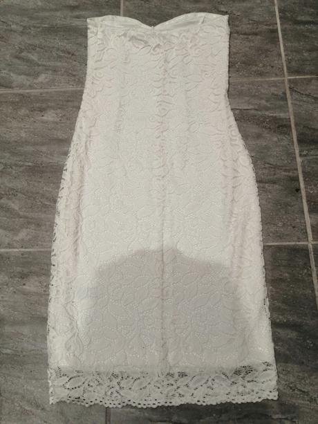 Biele čipkové šaty pružné bodyflirt,v36-38, 36