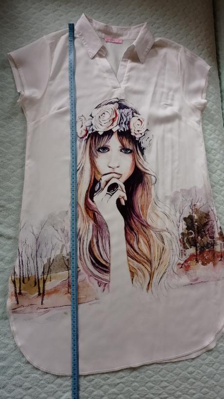 Blúzka s obrázkom dievčata predĺžená, m