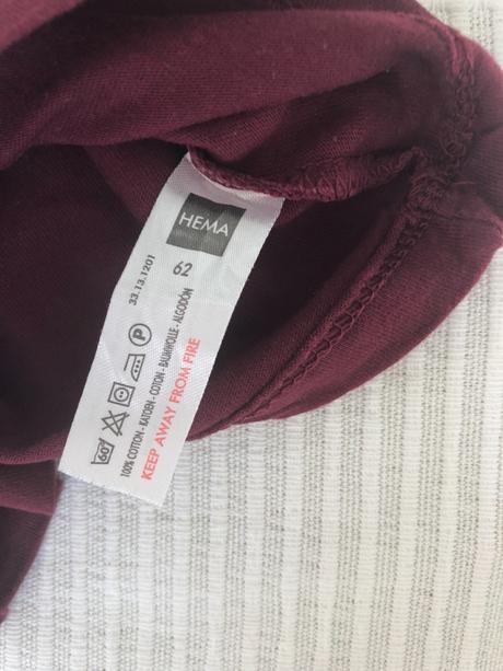 Bordové tričko, hema,62