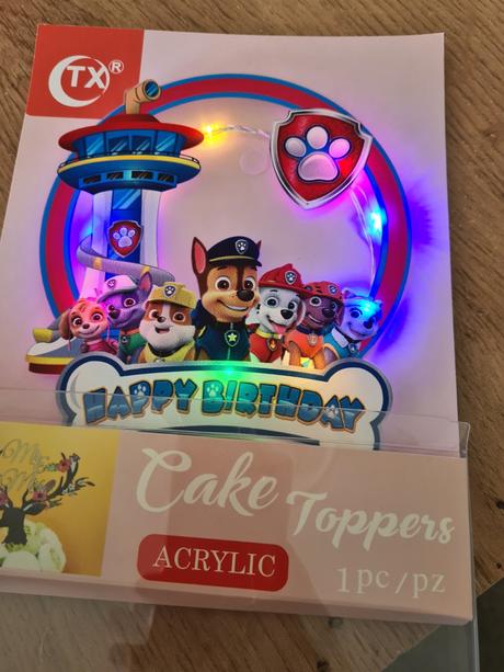 Led zapich na tortu paw patrol, 