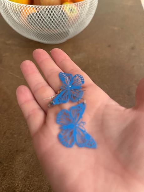 Modré náušnice motýle  ľahučké, jemné, 