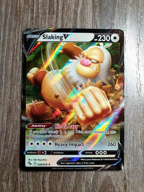 Pokemon leskla karta slaking v,