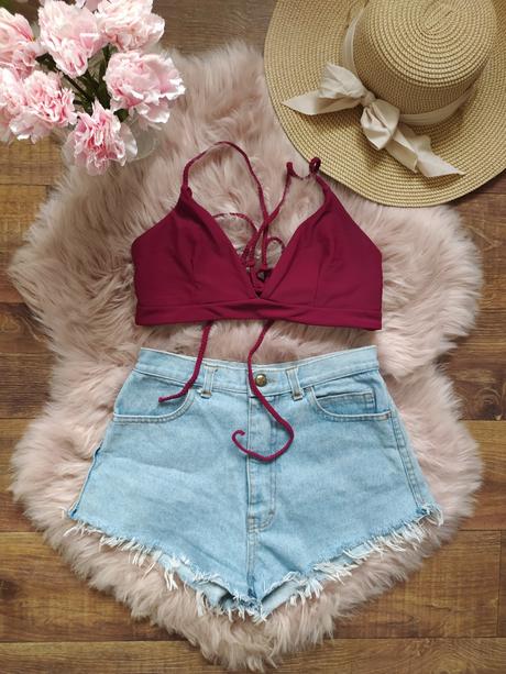 Bordový vrch plaviek na zavezovanie, l