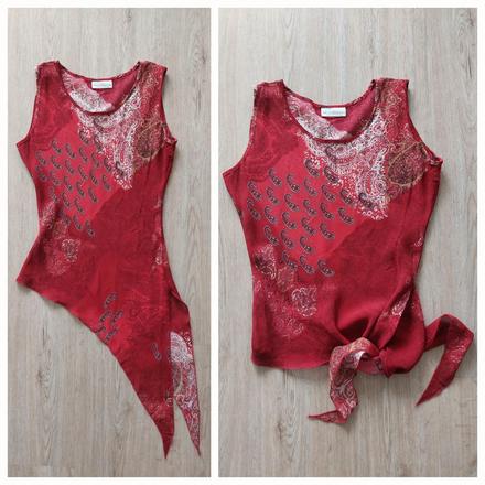 Letný blúzkový top s originálnym úväzom (veľ.38/m), m