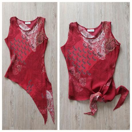 Letný blúzkový top s originálnym úväzom (veľ.38/m), m