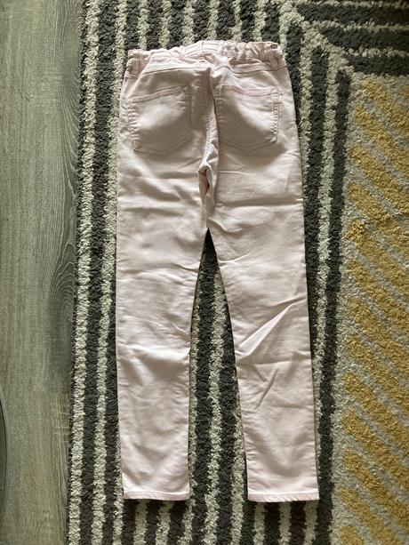 Skinny bledoružové nohavice, h&m,146