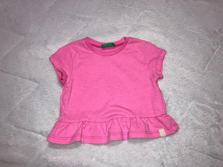 Ružové tričko s volánom, benetton,80