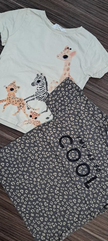 2x tričko, h&m,122