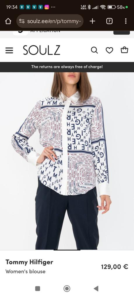 Tommy hilfiger luxusna satenova bluzka m, tommy hilfiger,m