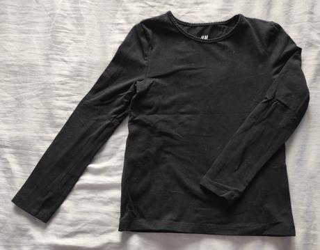 Čierne tričko s dlhým rukávom, h&m,110