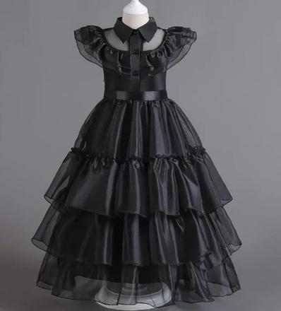 Šaty kostým maska wednesday 3-15rok. nový+doplnky,